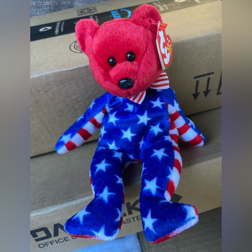 TY beanie baby red white and blue Stars and Stripes
Fourth of July